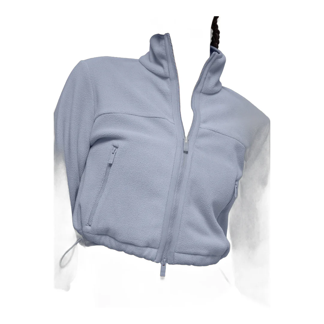 alo Polar Fleece Retreat Cropped Jacket - Winter Frost - Image 4