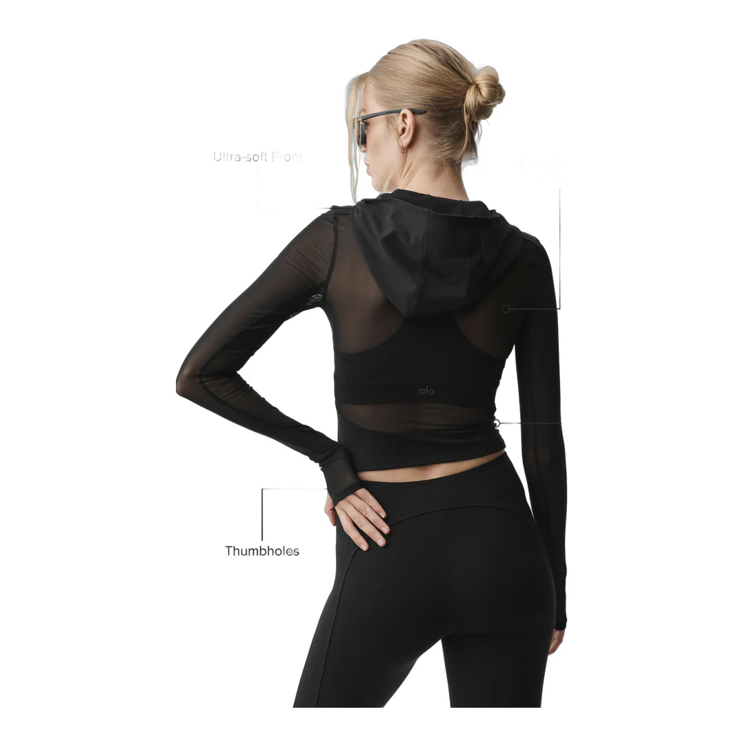 alo ALO Softsculpt Superset Full Zip Jacket - Black - Image 2