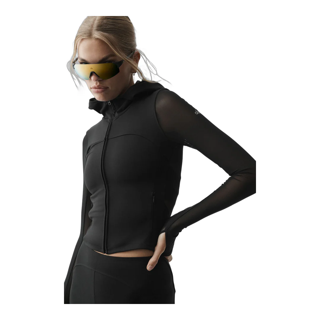 alo ALO Softsculpt Superset Full Zip Jacket - Black - Image 3