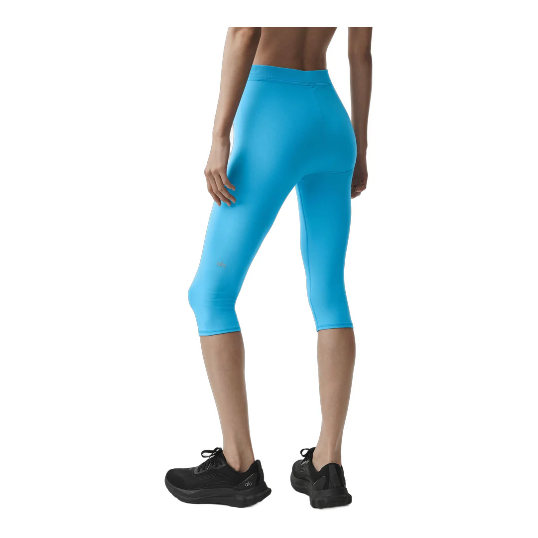 alo Alosoft High-Waist Iconic 90's Capri - Azure Blue - Image 2