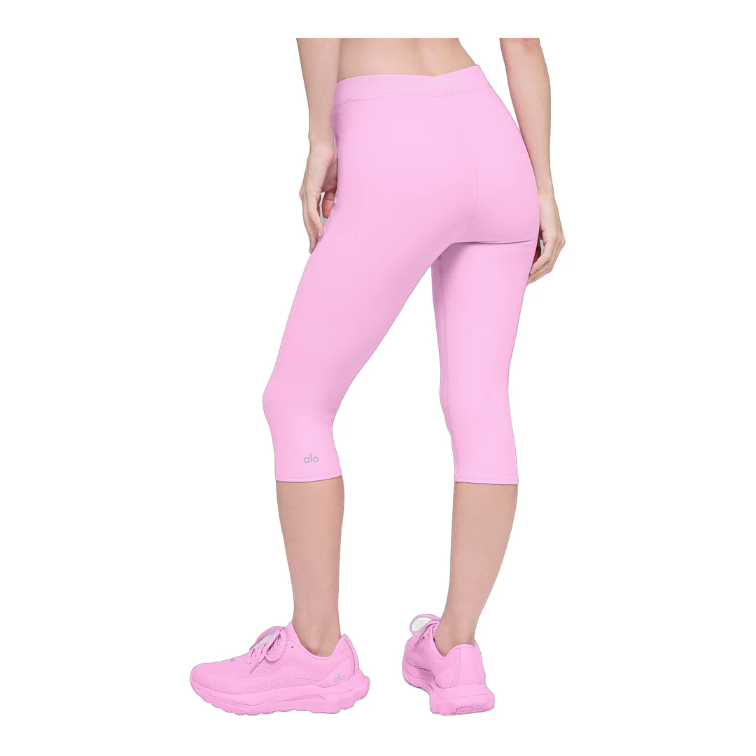 alo Alosoft High-Waist Iconic 90's Capri - Candy Heart Pink - Image 3