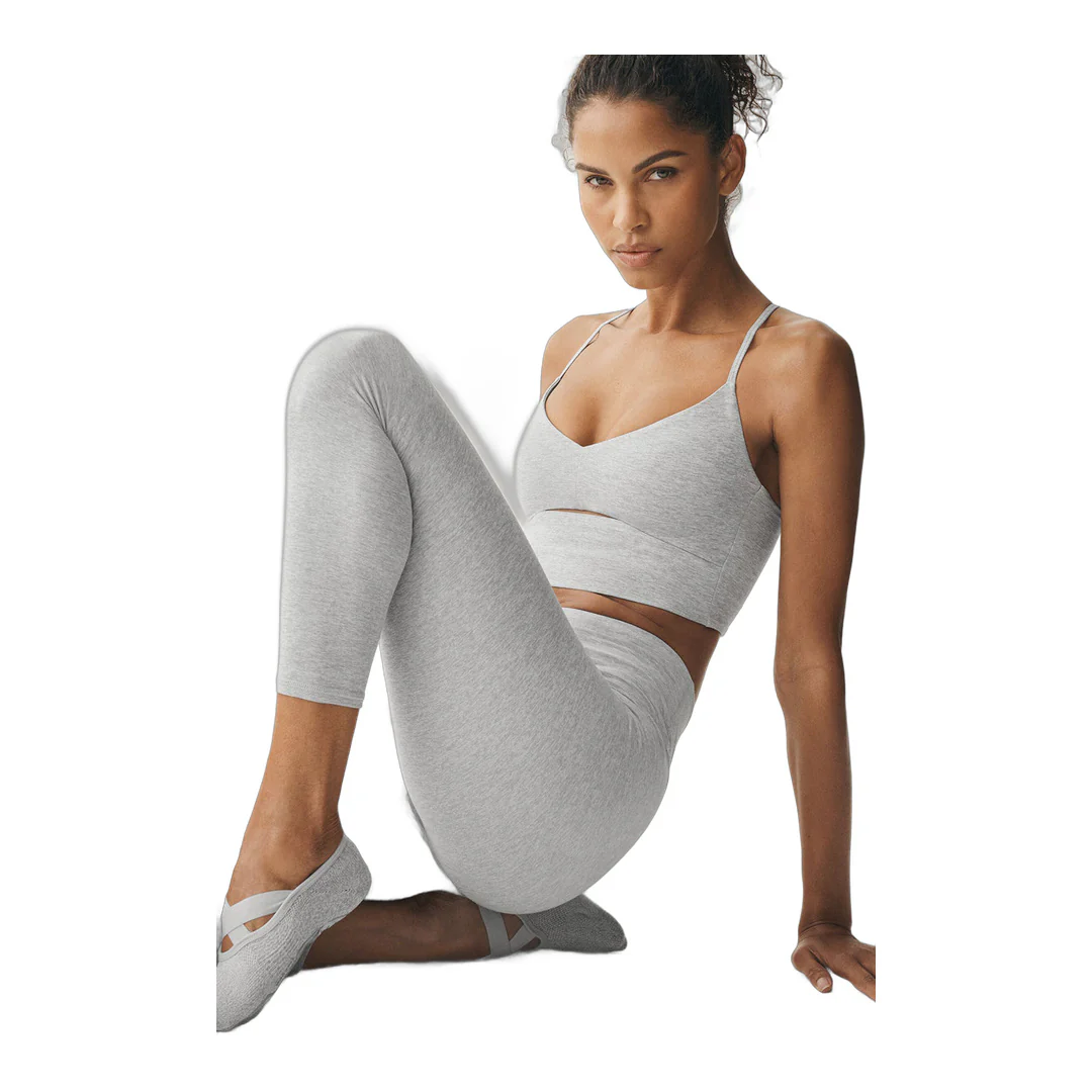 alo Alosoft High-Waist 7/8 Highlight Legging - Athletic Heather Grey