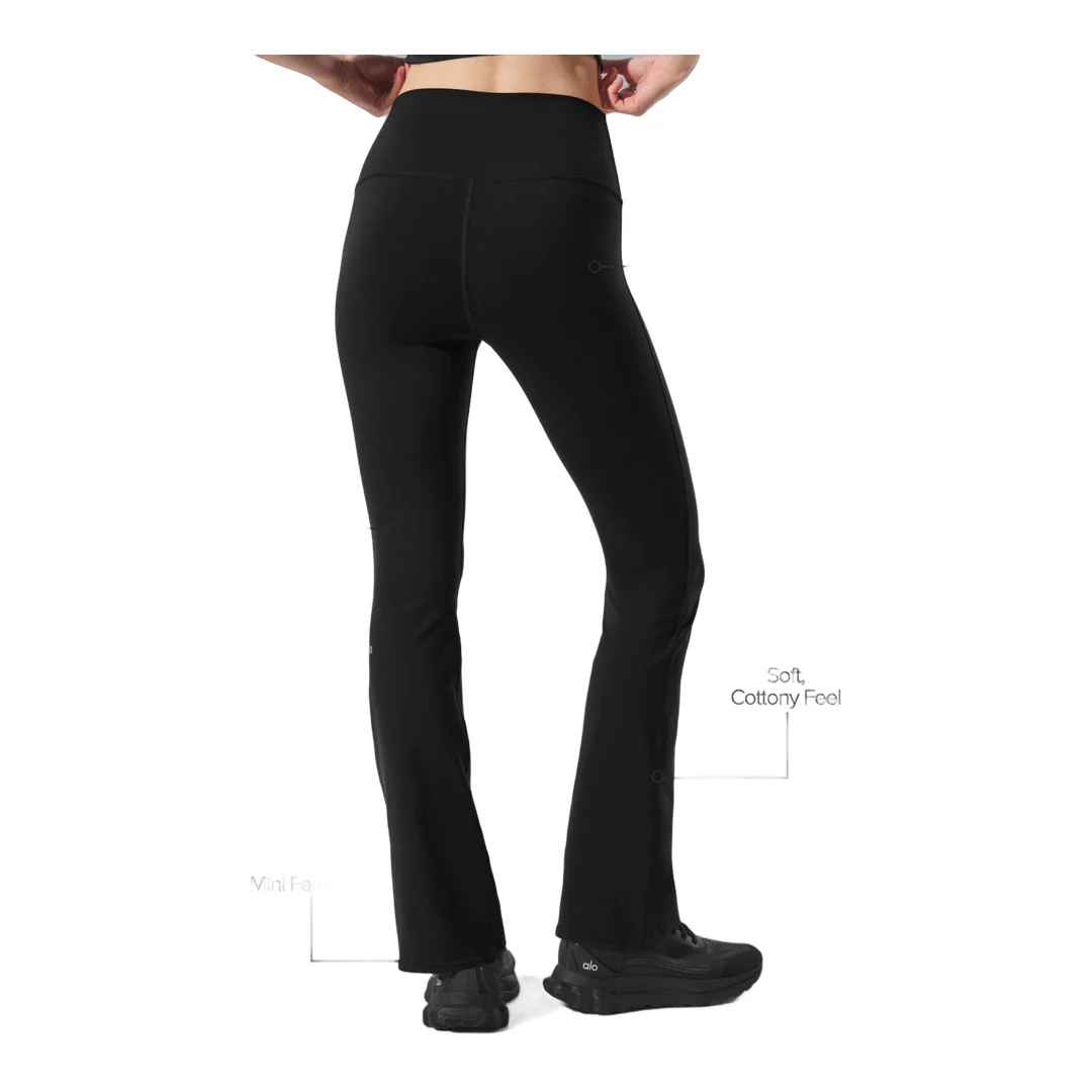 alo Airbrush High-Waist 7/8 Bootcut Legging - Black - Image 2