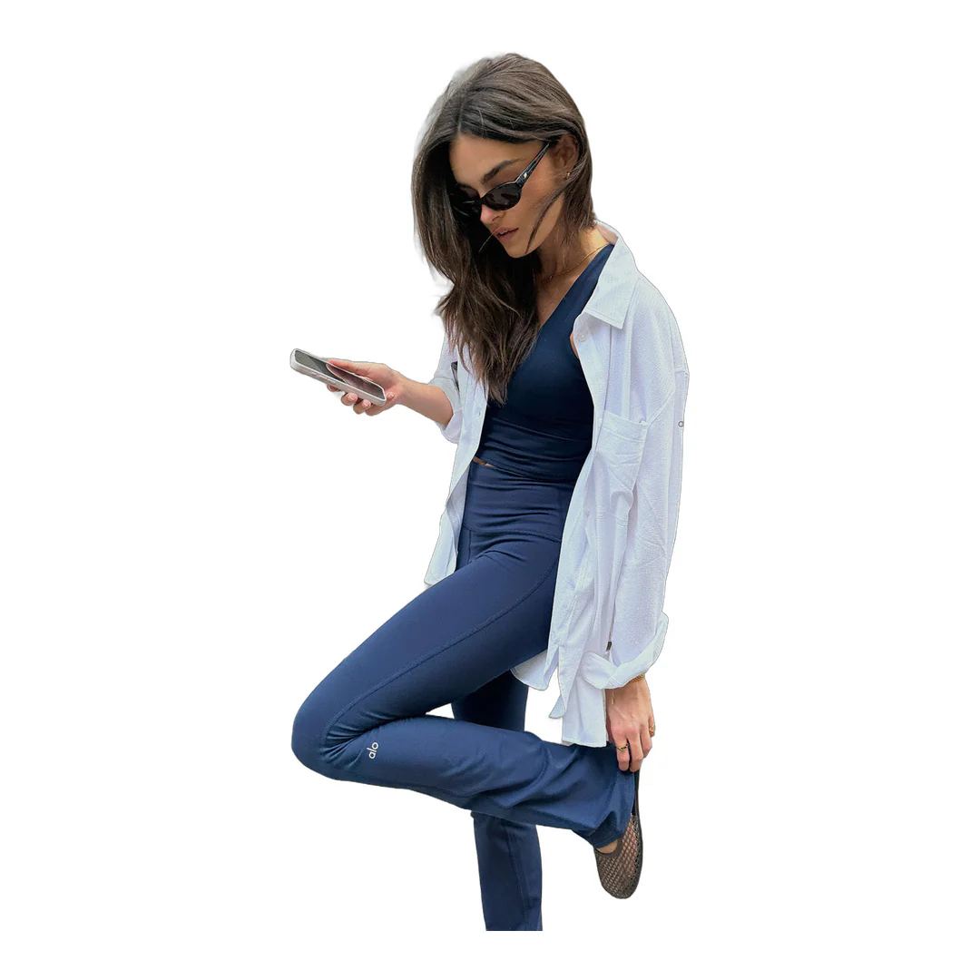 alo Airbrush High-Waist 7/8 Bootcut Legging - Navy - Image 6