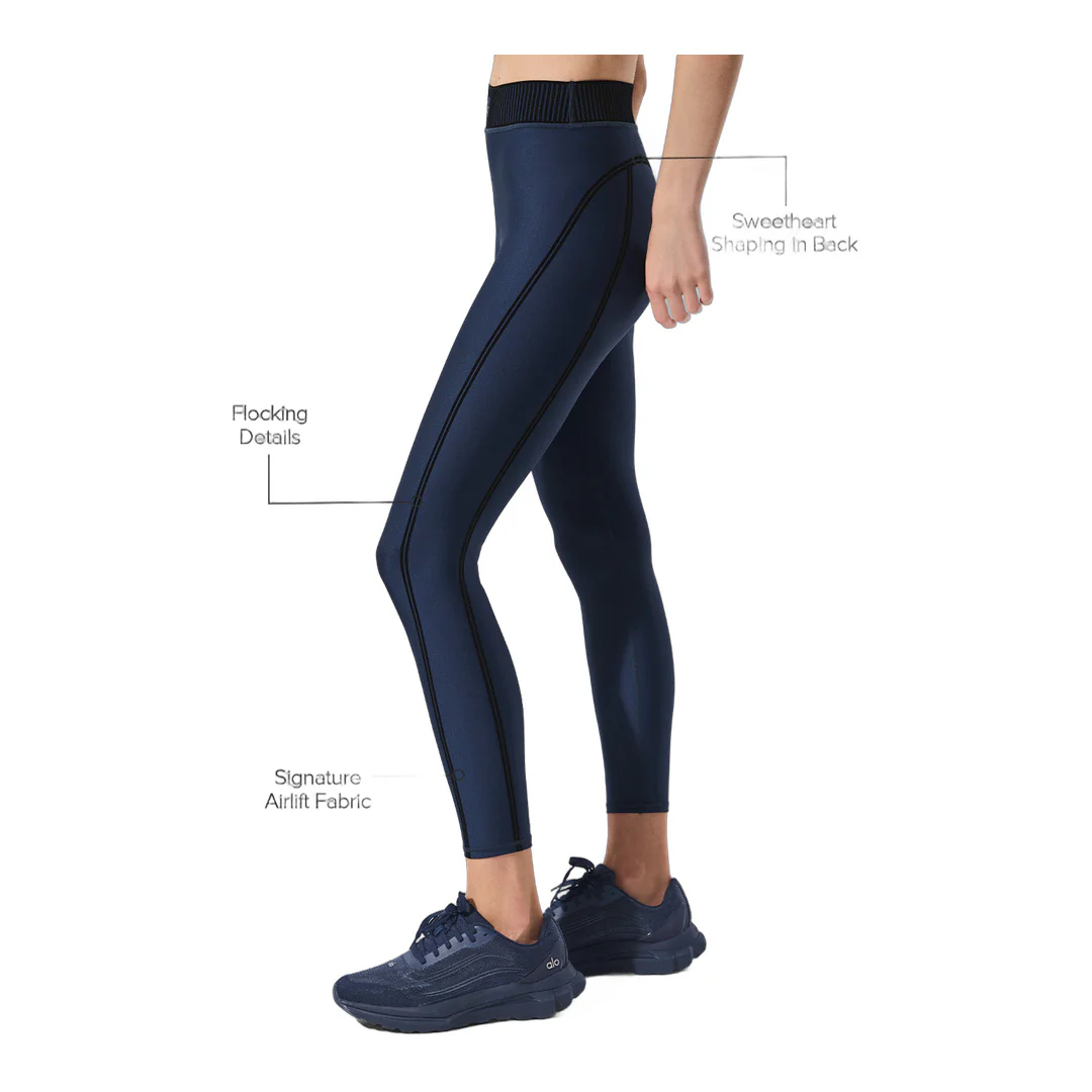 alo Airlift High-Waist 7/8 Line Up Legging - Navy - Image 2