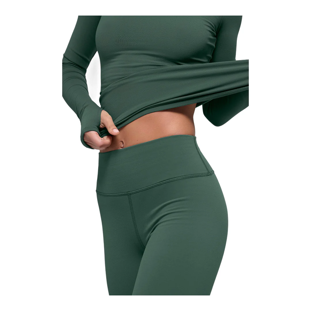 alo Airbrush Winter Warm High-Waist Nocturne Legging - Clover Green - Image 3