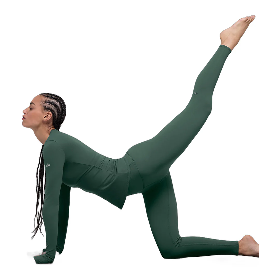 alo Airbrush Winter Warm High-Waist Nocturne Legging - Clover Green - Image 4