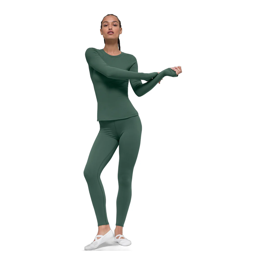 alo Airbrush Winter Warm High-Waist Nocturne Legging - Clover Green - Image 5