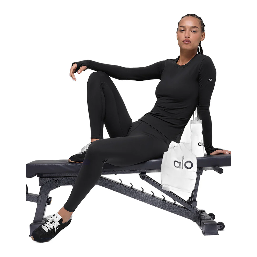 alo Airbrush Winter Warm High-Waist Nocturne Legging - Black - Image 5