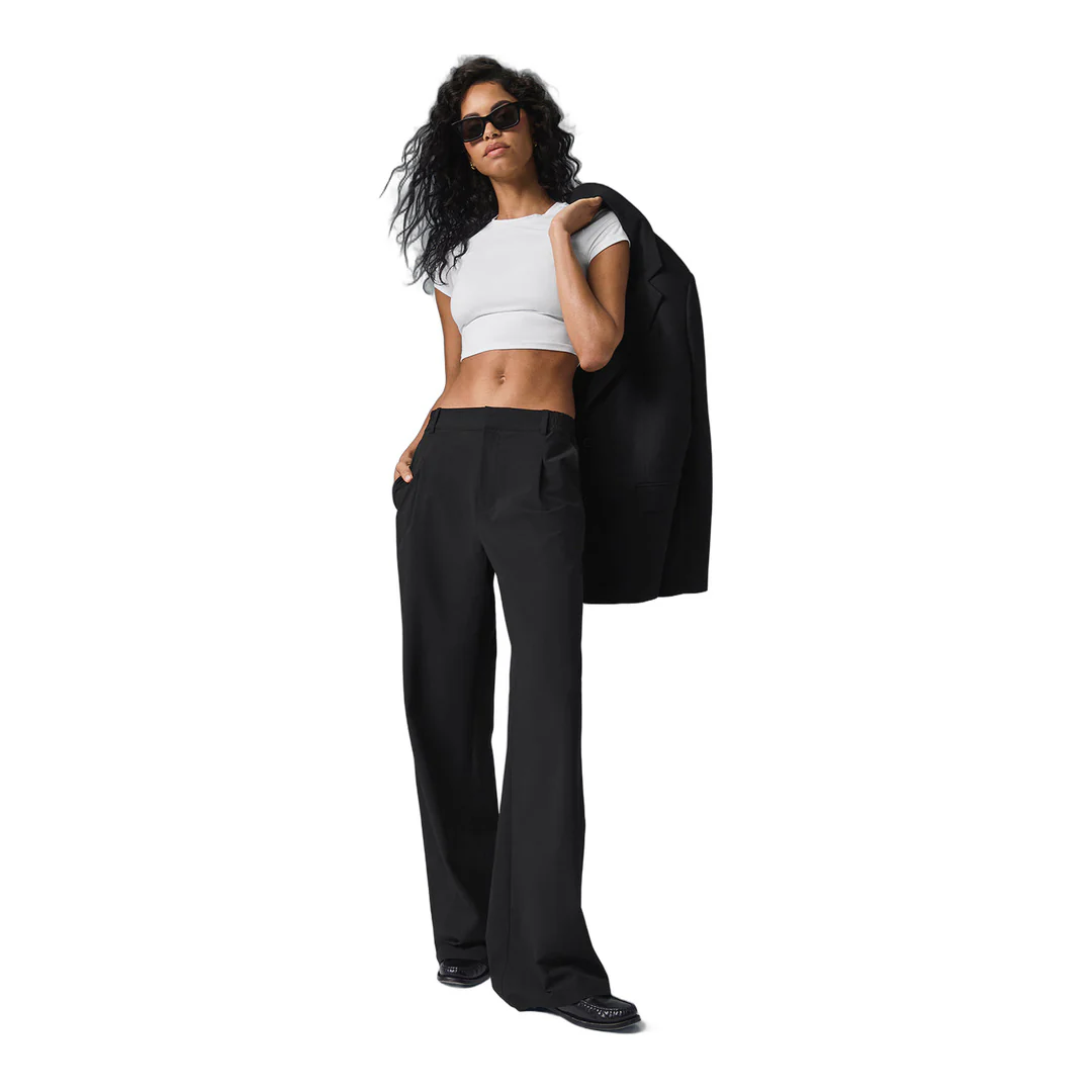 alo High-Waist Pursuit Trouser (Long) - Black