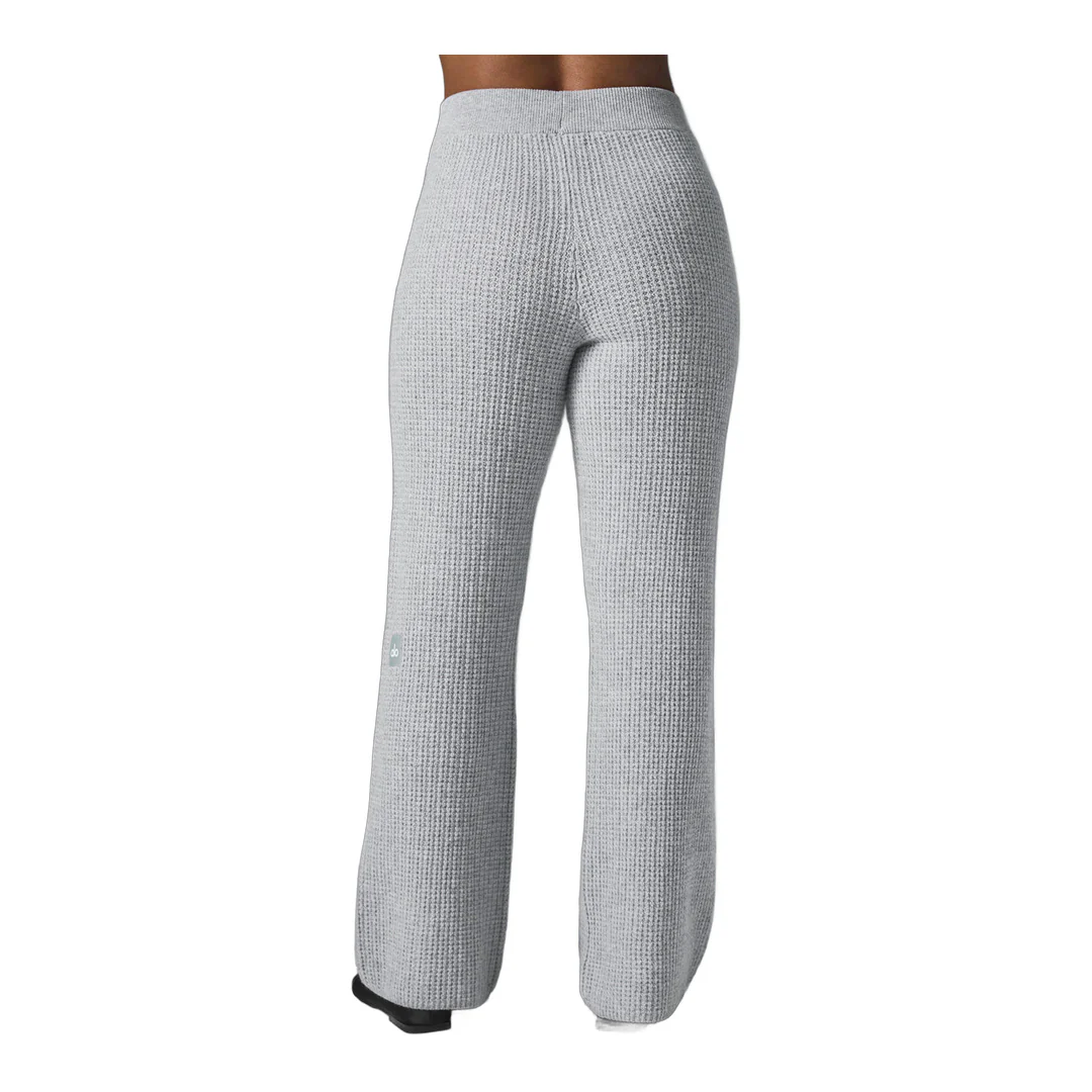 alo Cashmere High-Waist Plush Waffle Pant - Athletic Heather Grey - Image 3