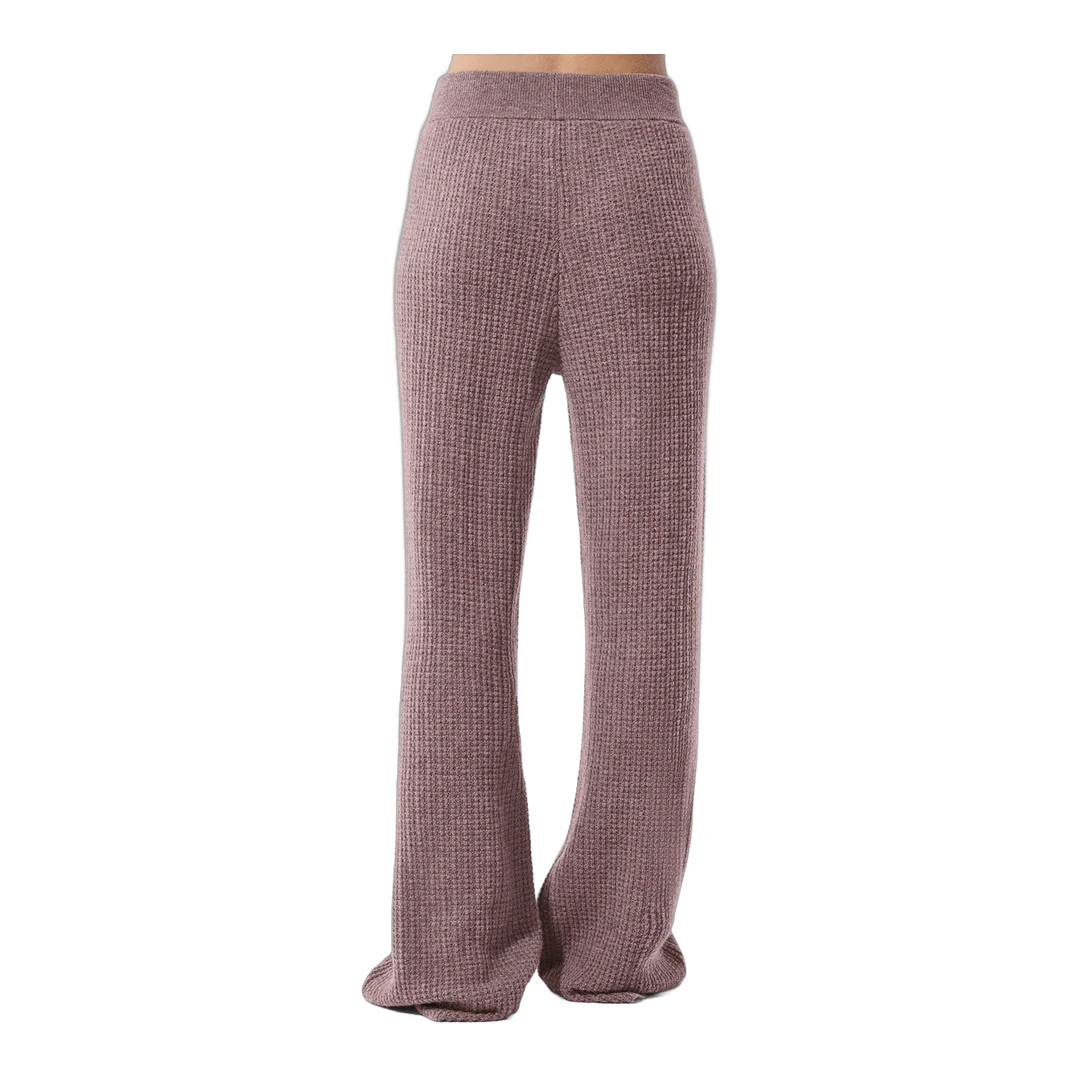 alo Cashmere High-Waist Plush Waffle Pant - Mushroom Heather - Image 3