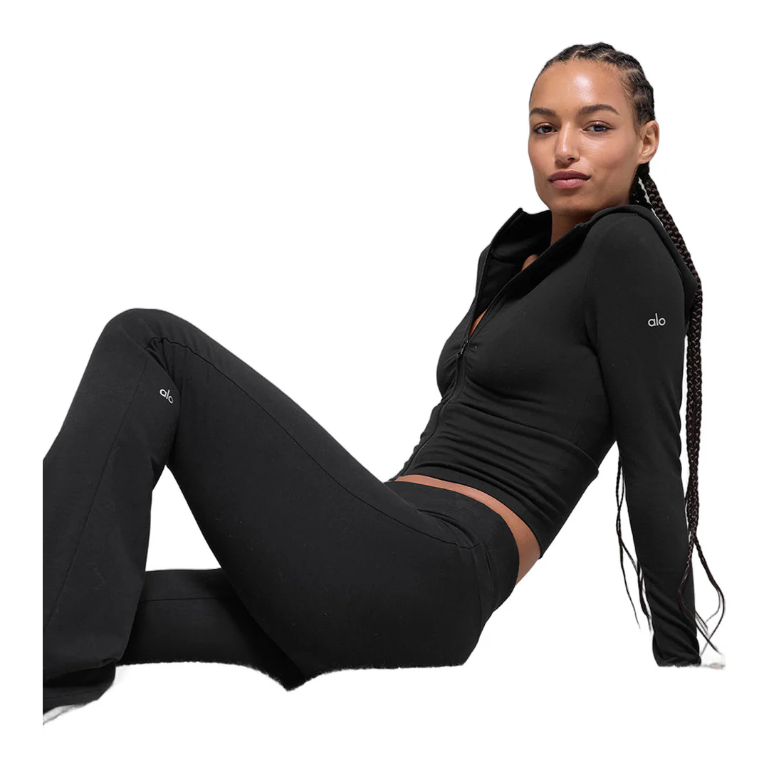 alo Sway Bootcut Sweatpant - Black - Image 4