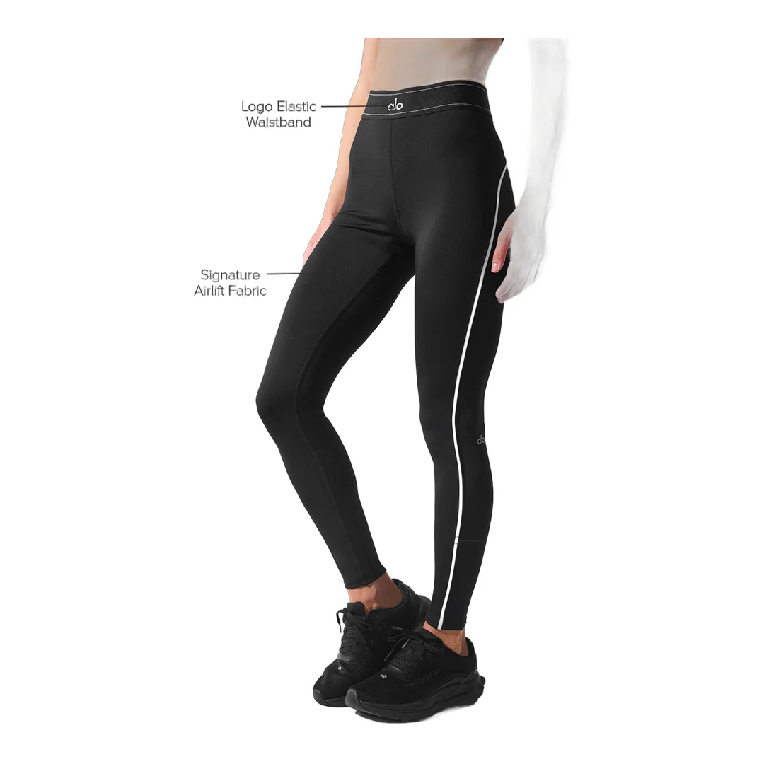 alo Airlift High-Waist Suit Up Legging - Black/White - Image 2
