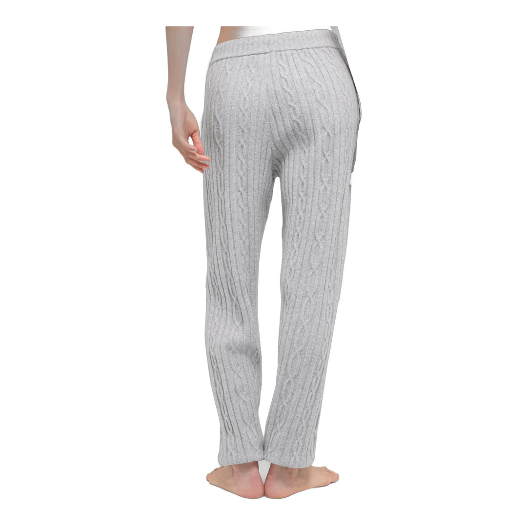 alo Cable Knit Winter Bliss Pant - Athletic Heather Grey - Image 4