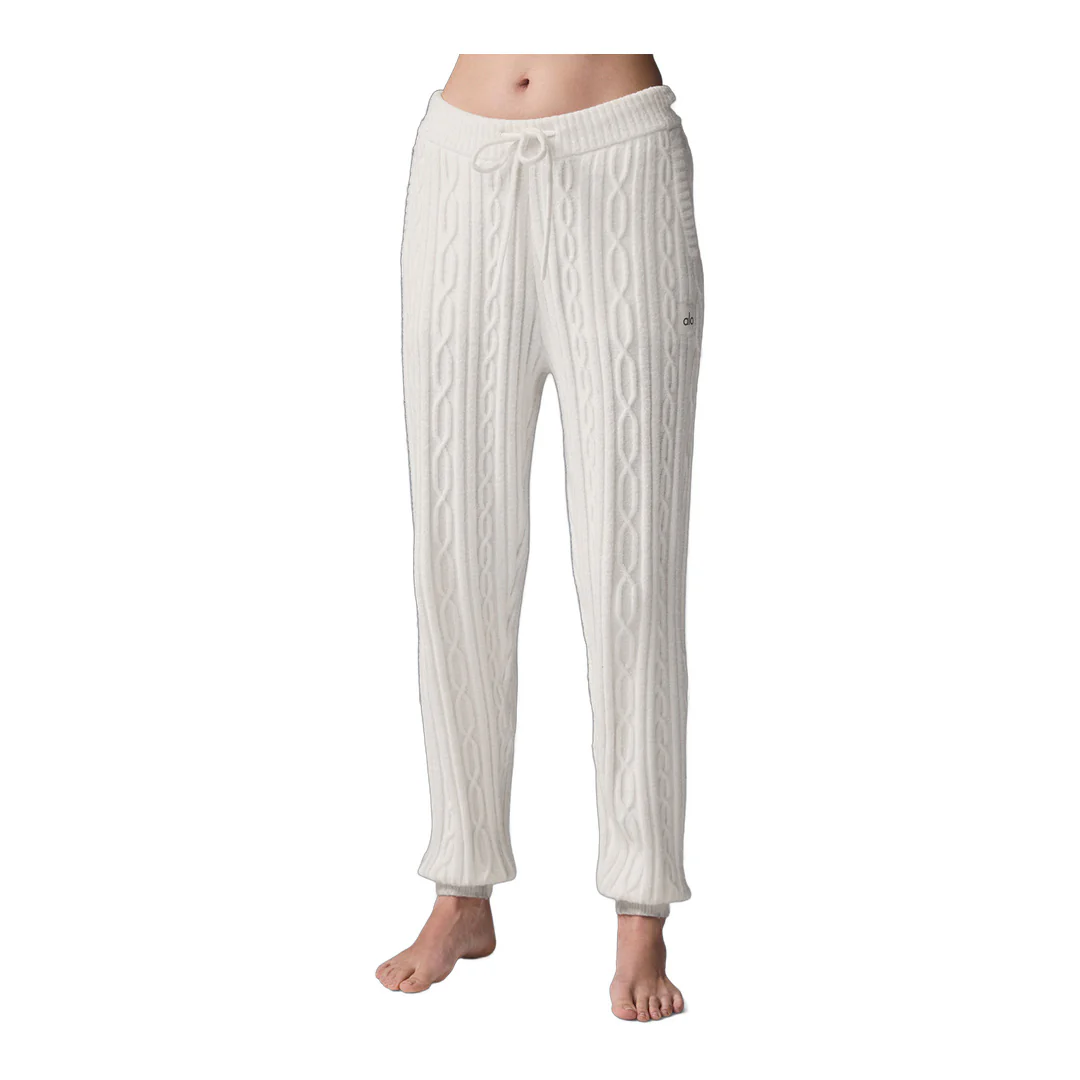 alo Cable Knit Winter Bliss Pant - Ivory