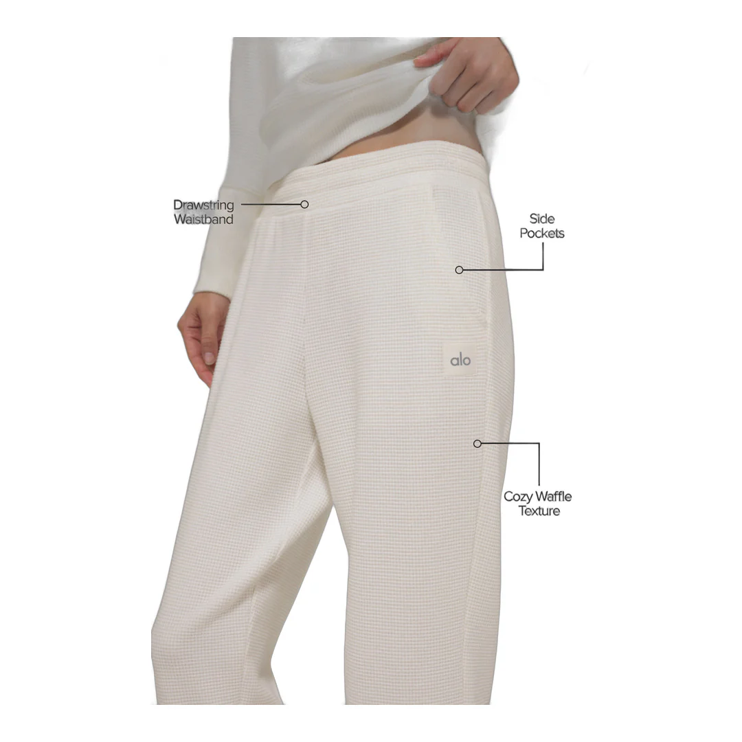 alo Waffle Weekend Escape Jogger - Ivory - Image 2