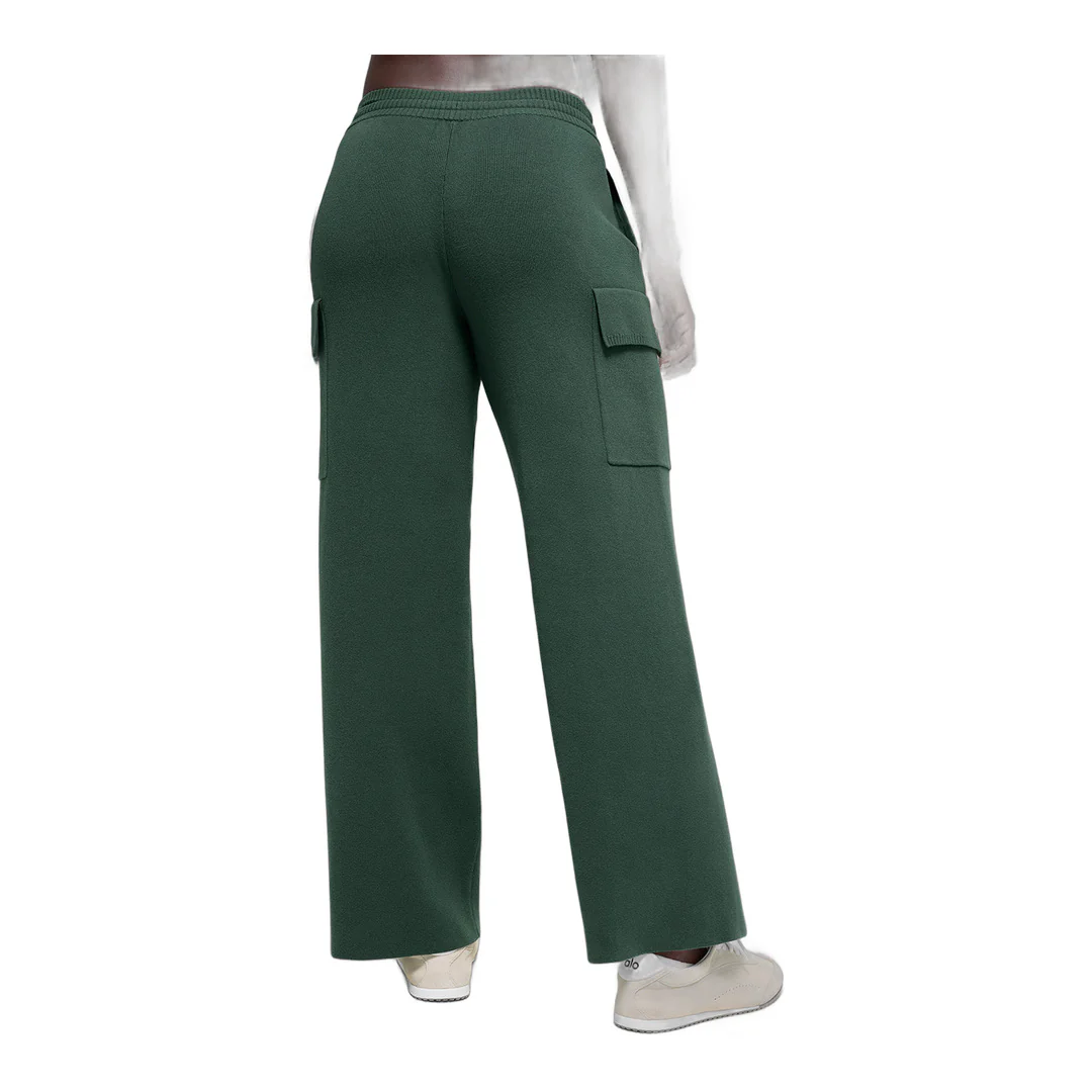 alo Scholar Knit High-Waist Cargo Pant - Clover Green - Image 2