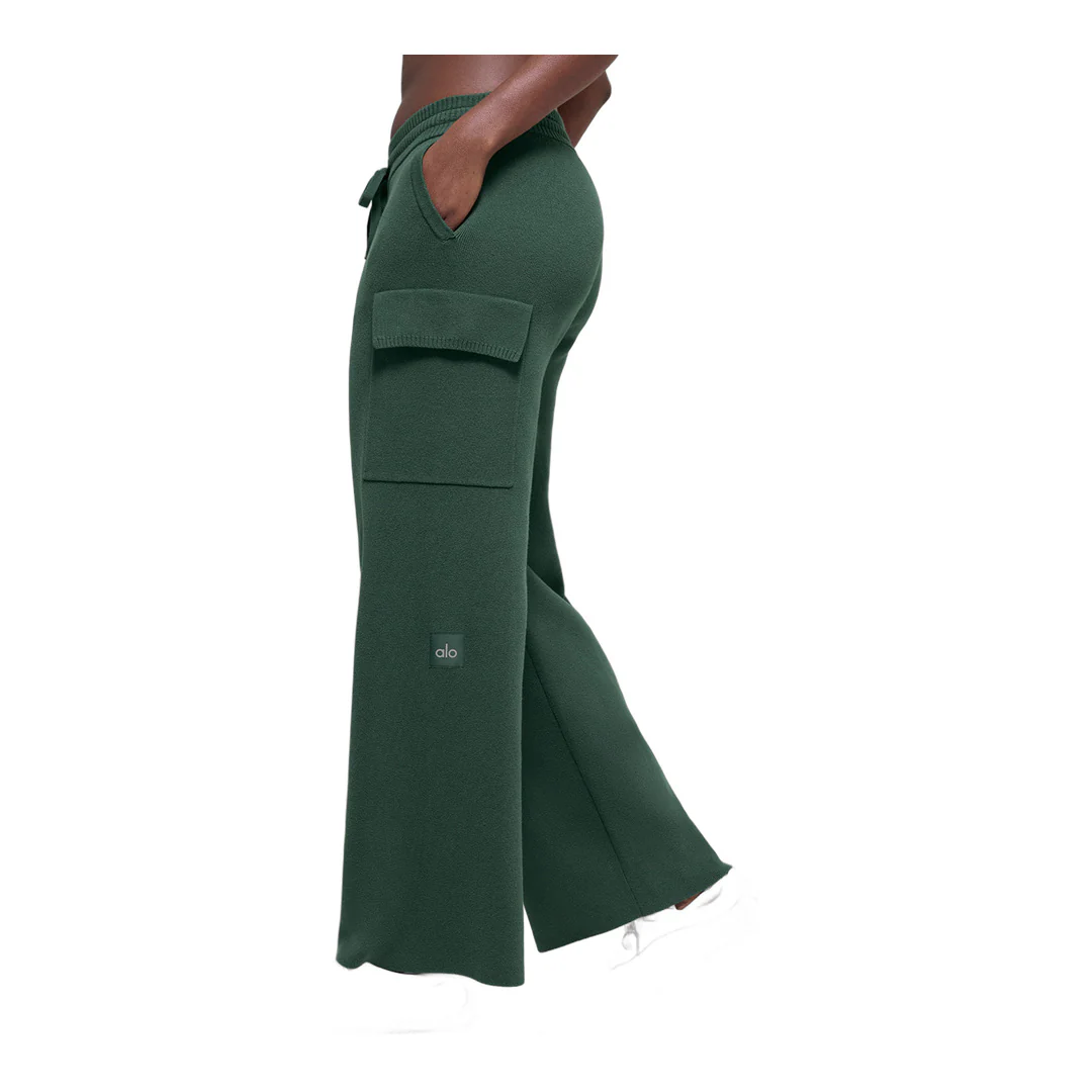 alo Scholar Knit High-Waist Cargo Pant - Clover Green - Image 3