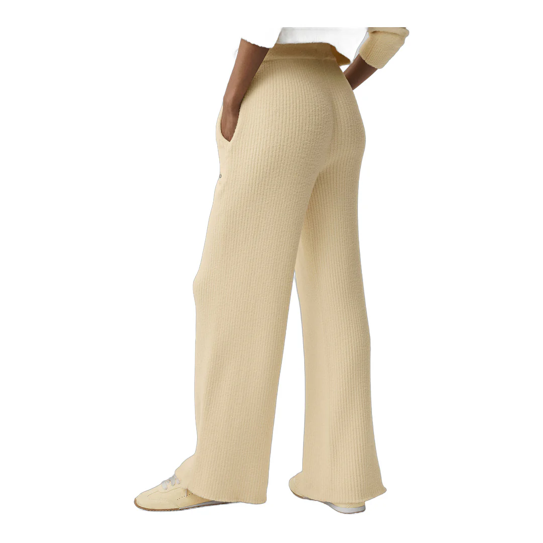 alo Snuggle Up Sweater High-Waist Wide Leg Pant - Candlelight Yellow - Image 4
