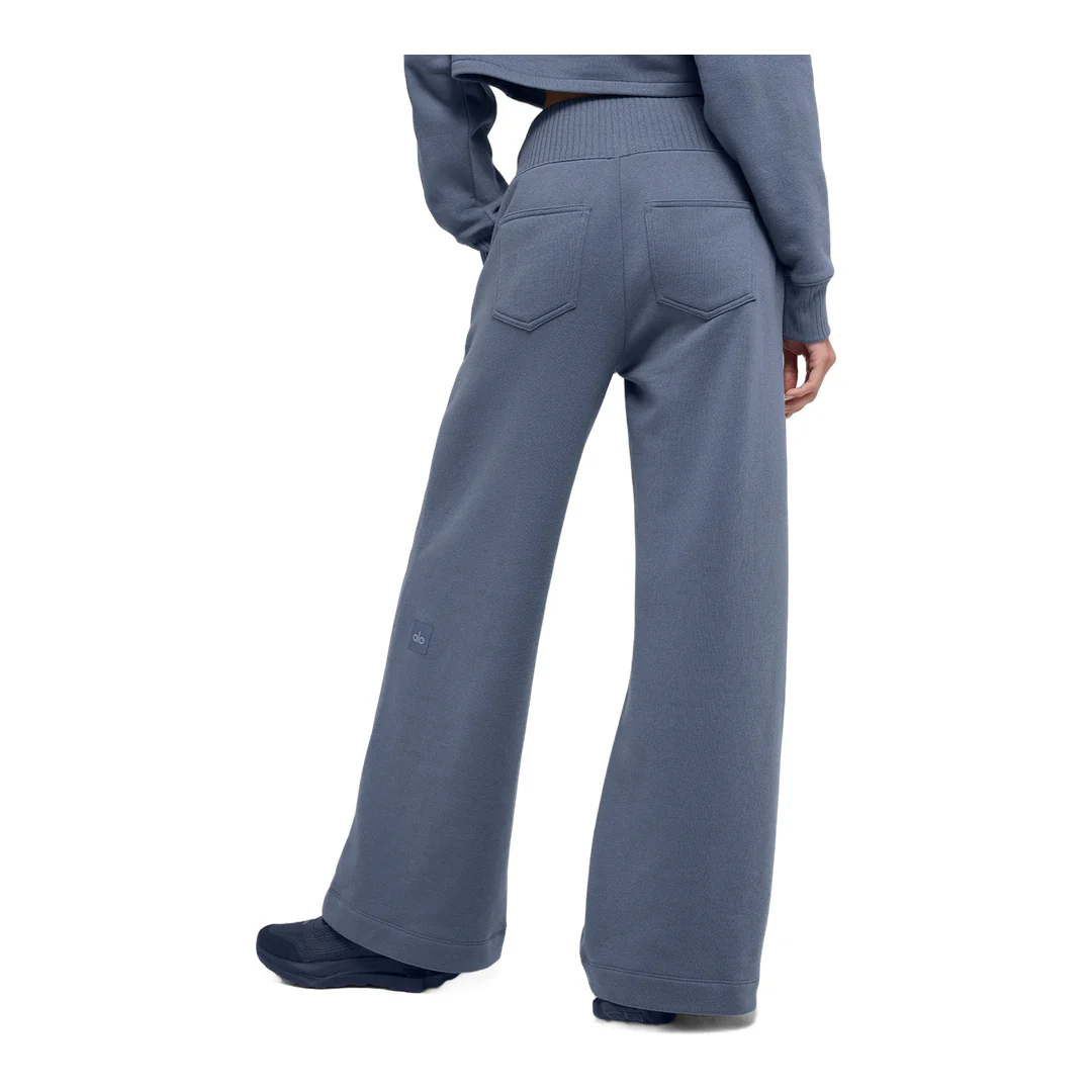 alo Serenity Wide Leg Sweatpant - Bluestone - Image 4