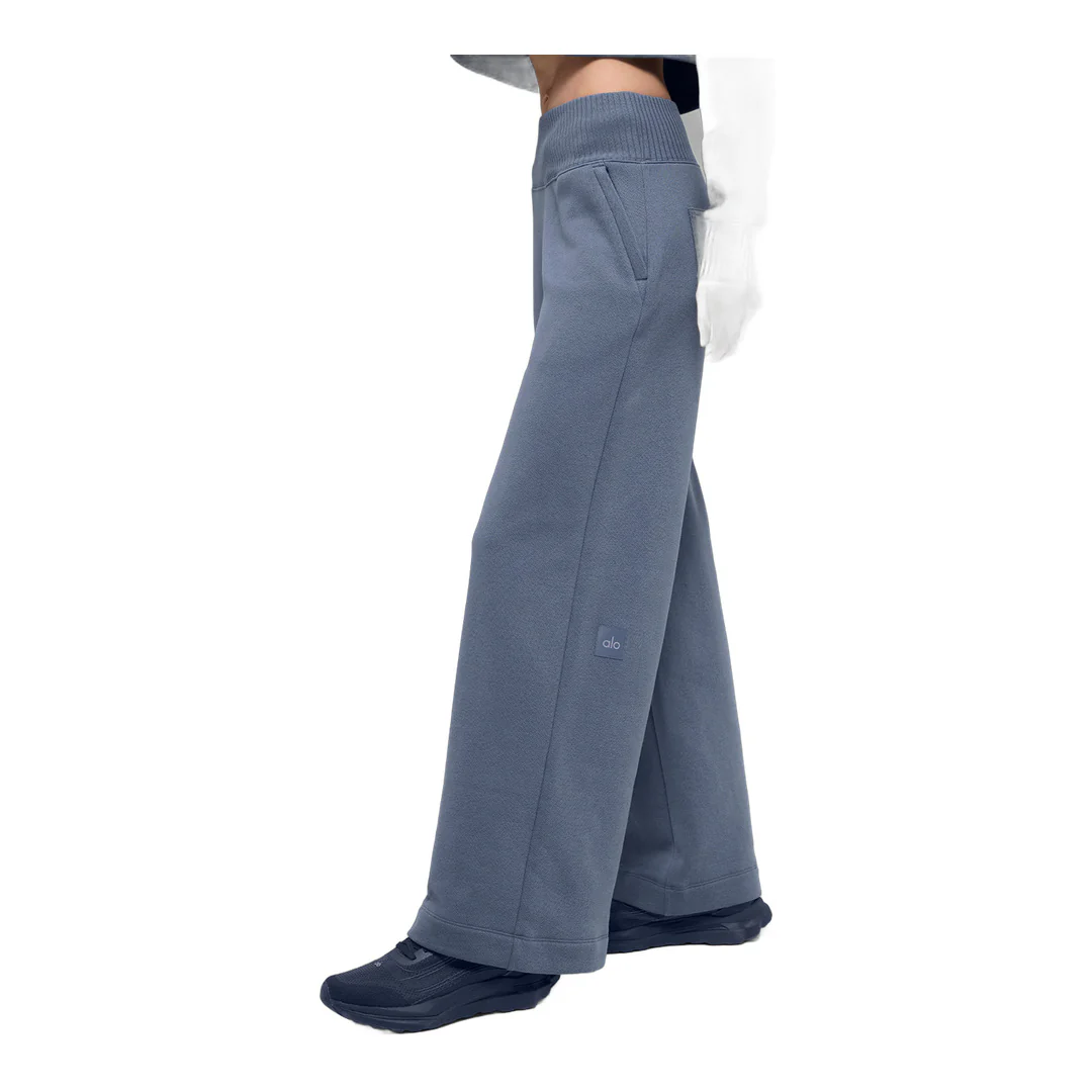 alo Serenity Wide Leg Sweatpant - Bluestone - Image 5