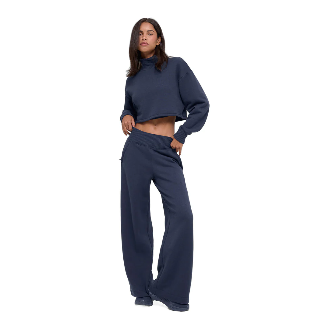 alo Serenity Wide Leg Sweatpant - Navy - Image 4