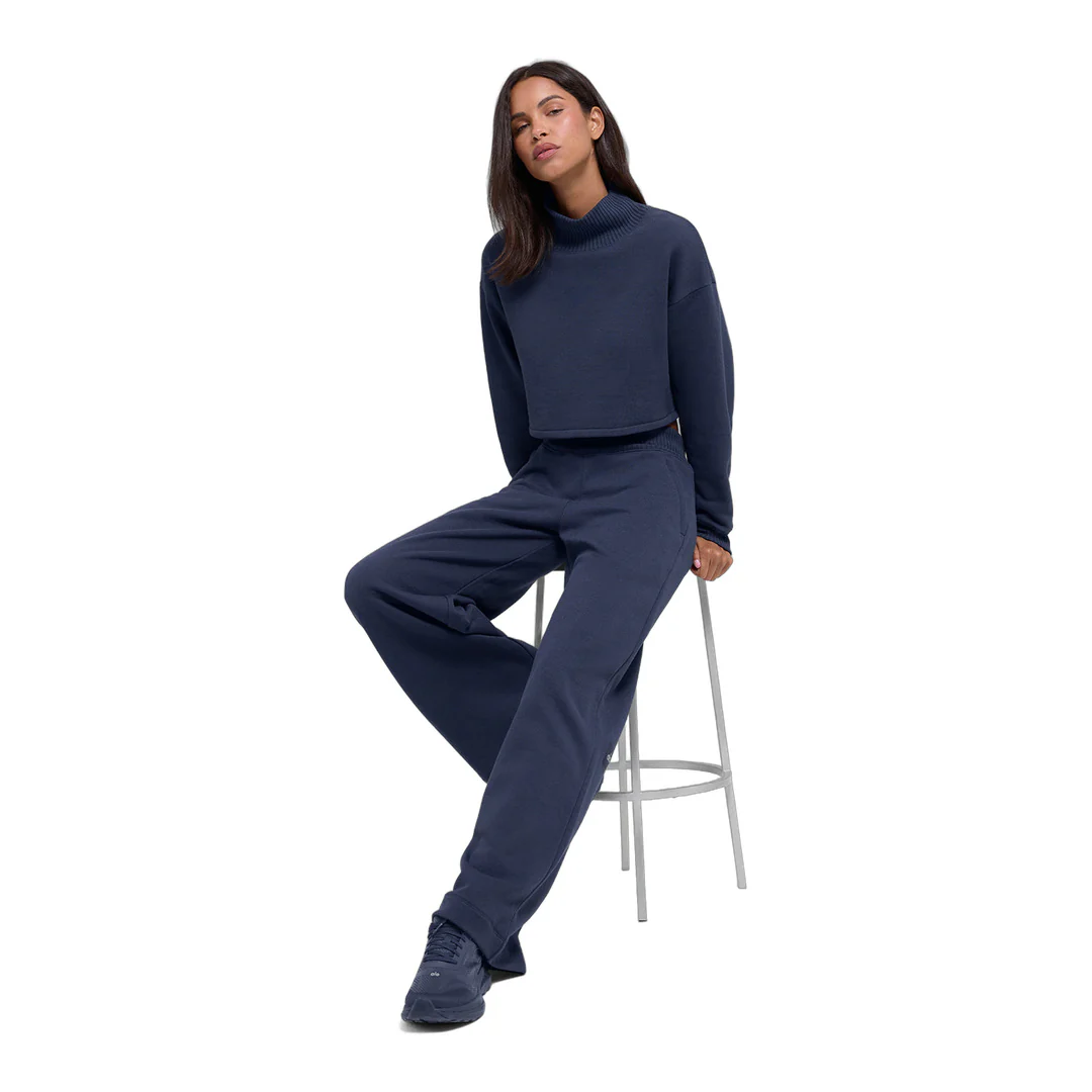 alo Serenity Wide Leg Sweatpant - Navy - Image 5