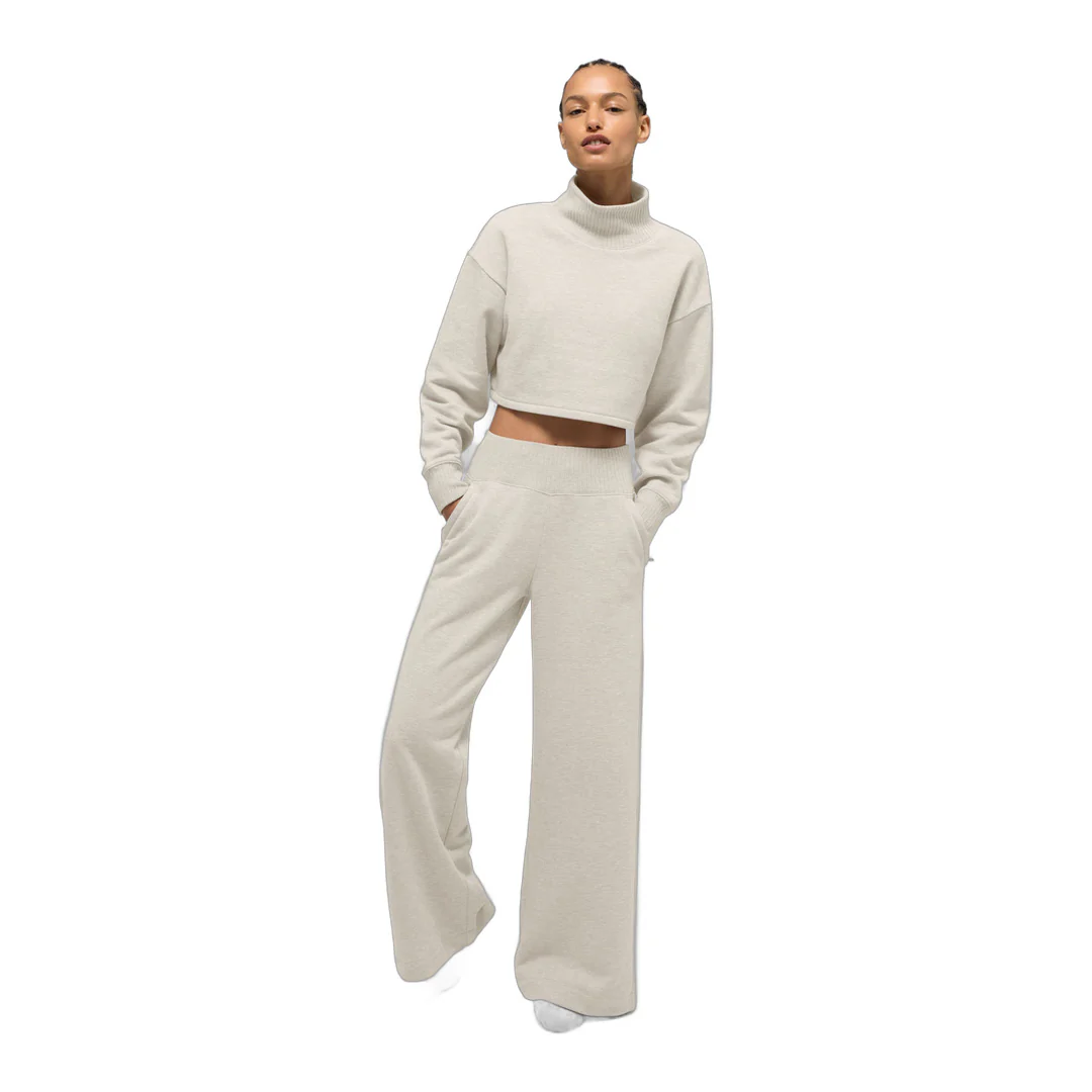 alo Serenity Wide Leg Sweatpant - Oatmeal Heather - Image 5