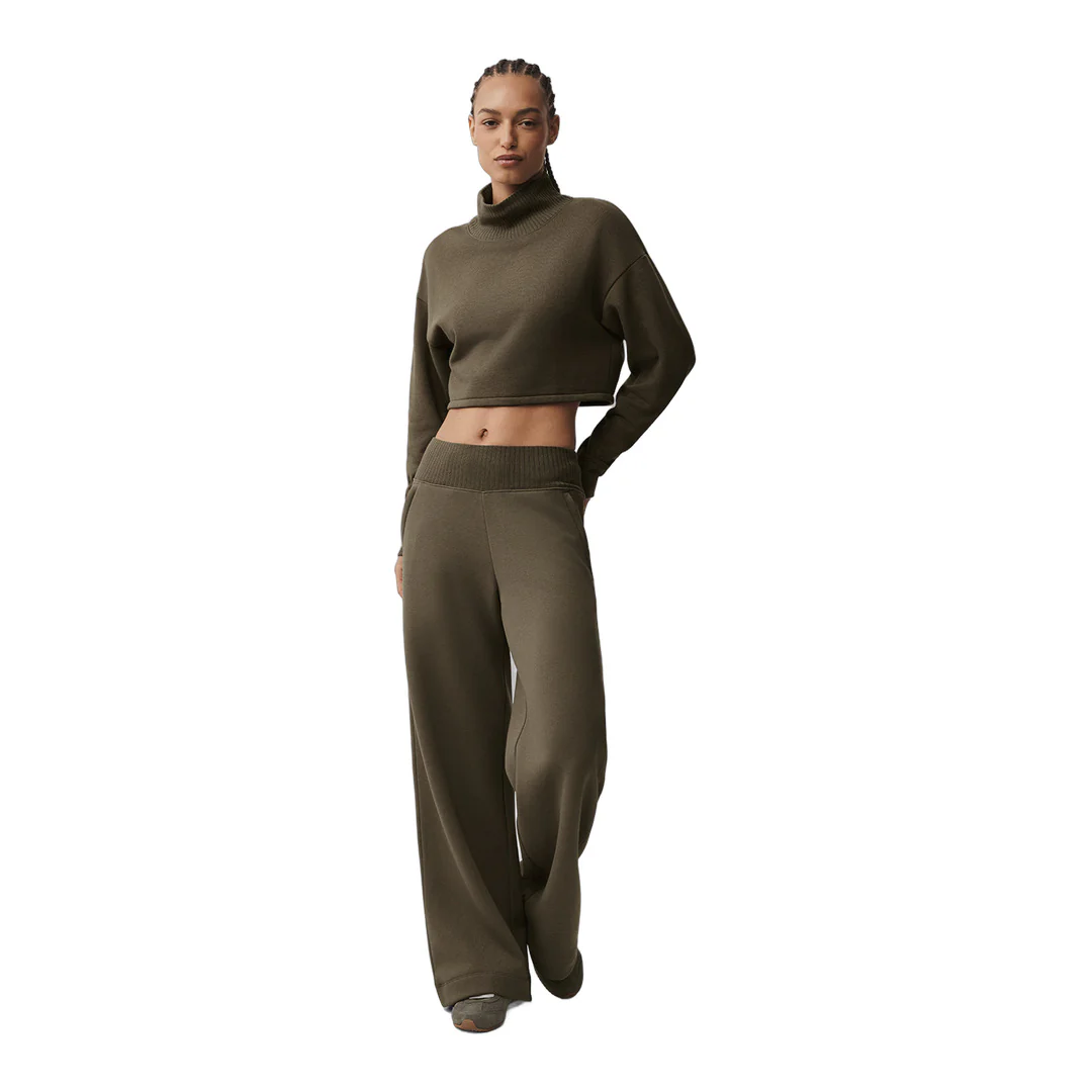alo Serenity Wide Leg Sweatpant - Olive Tree