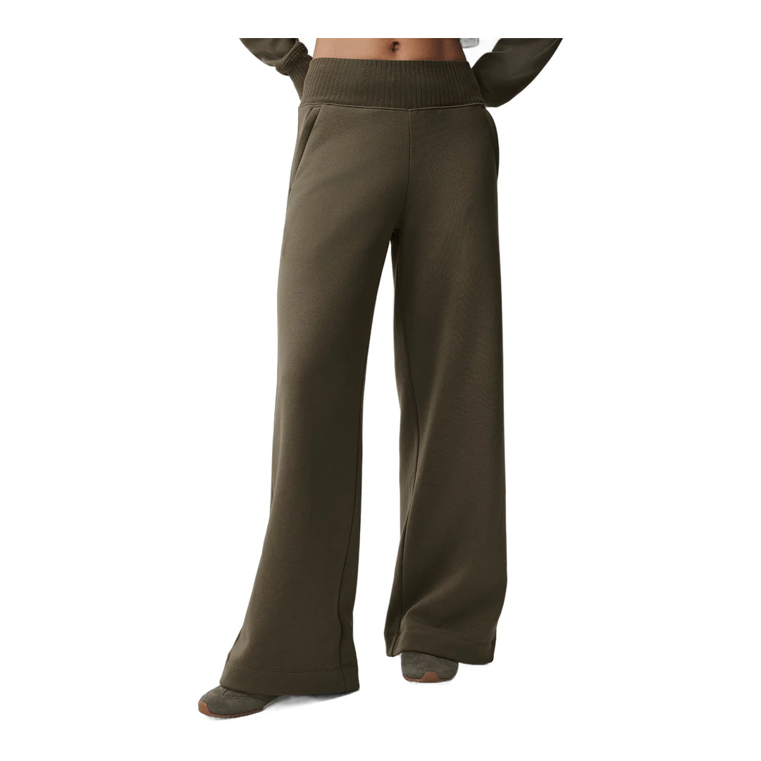 alo Serenity Wide Leg Sweatpant - Olive Tree - Image 2