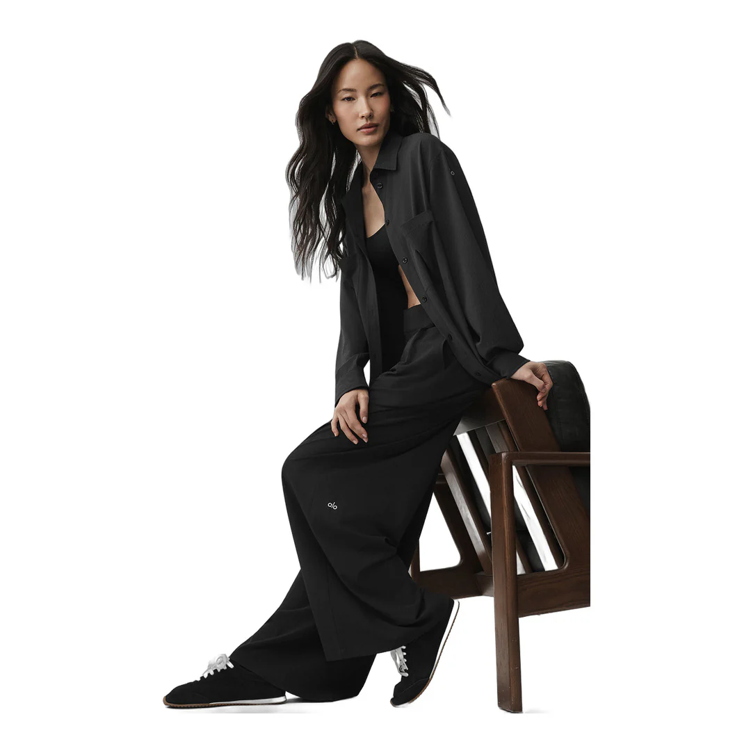 alo High-Waist Dreamscape Trouser (Regular) - Black - Image 4