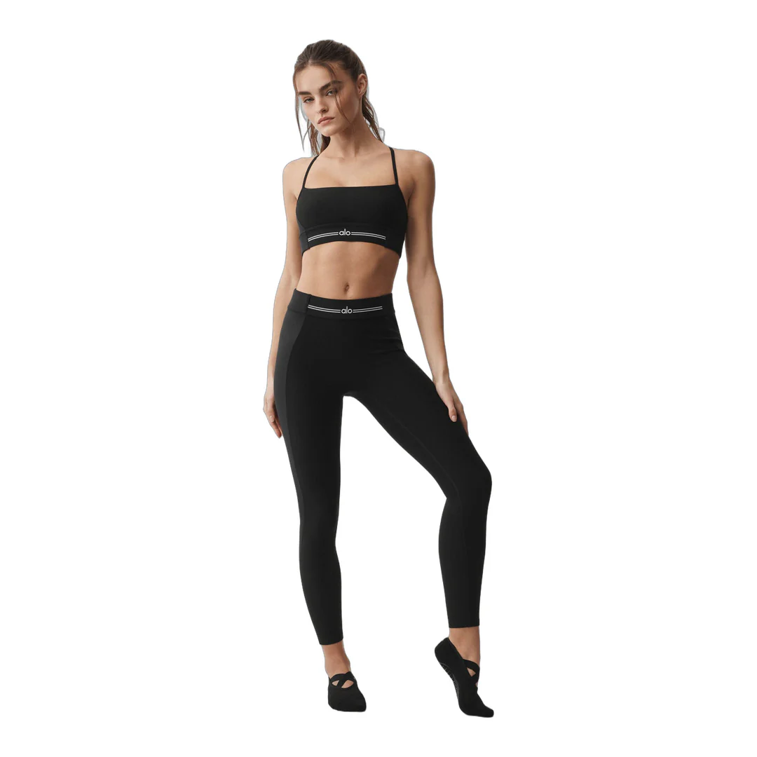 alo Alosoft High-Waist 7/8 Relay Legging - Black/White - Image 5