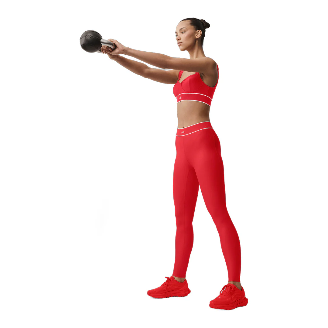 alo Airlift High-Waist Alignment Legging - Bright Red/White - Image 5