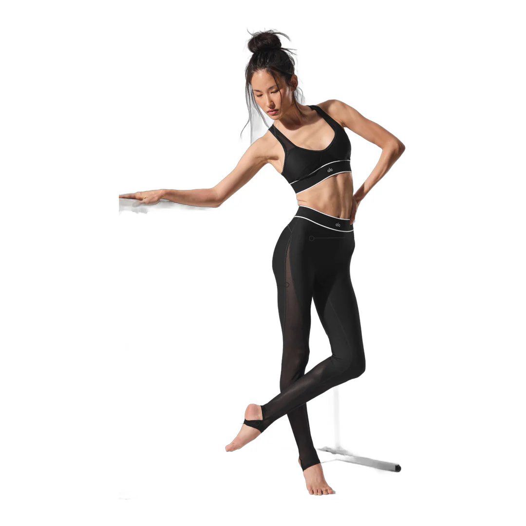 alo Airlift Mesh High-Waist Darling Stirrup Legging - Black - Image 2