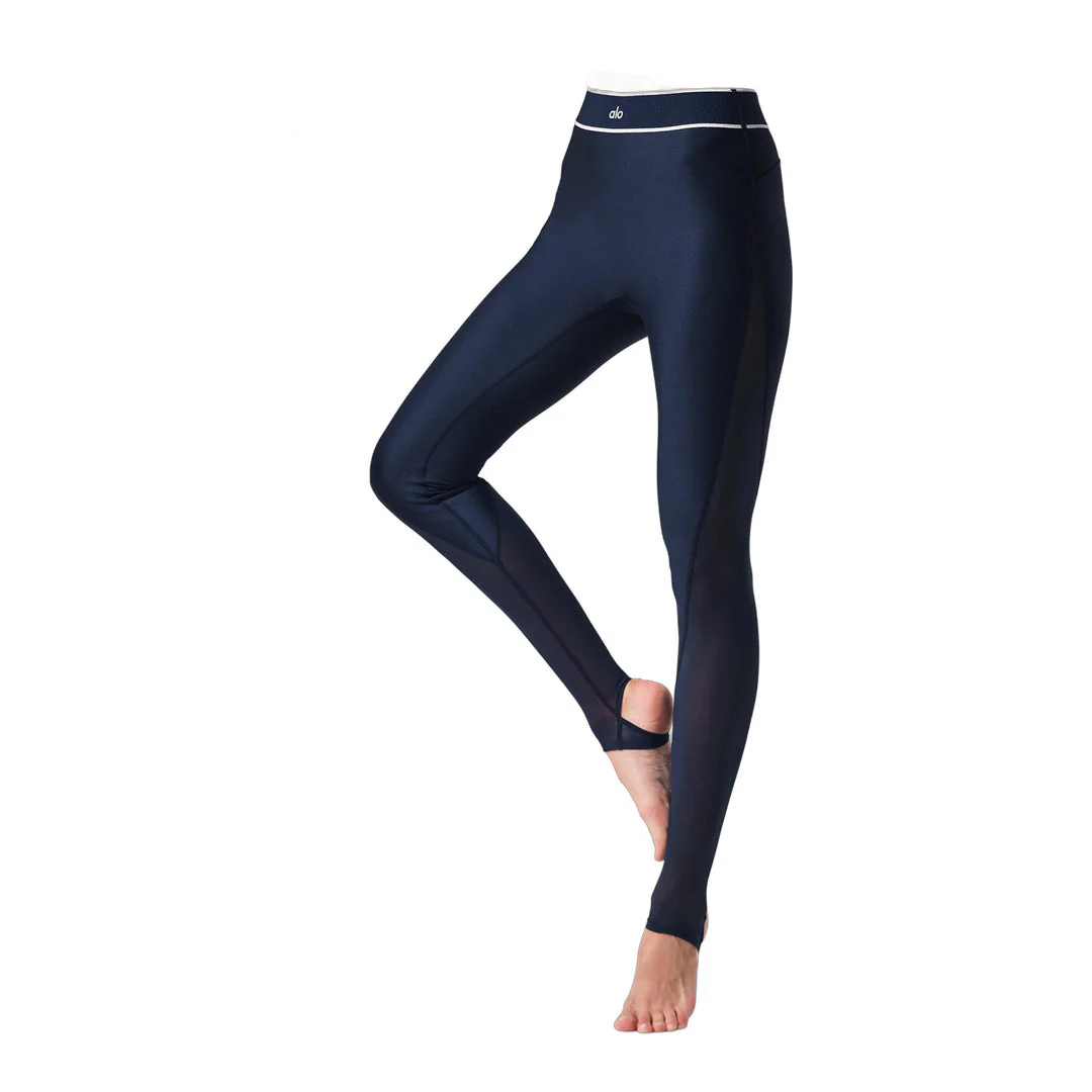alo Airlift Mesh High-Waist Darling Stirrup Legging - Navy - Image 2