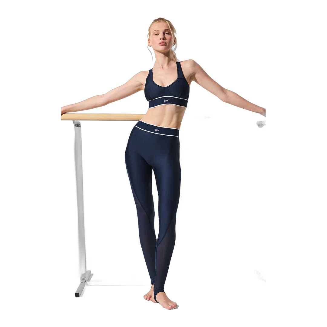 alo Airlift Mesh High-Waist Darling Stirrup Legging - Navy - Image 4