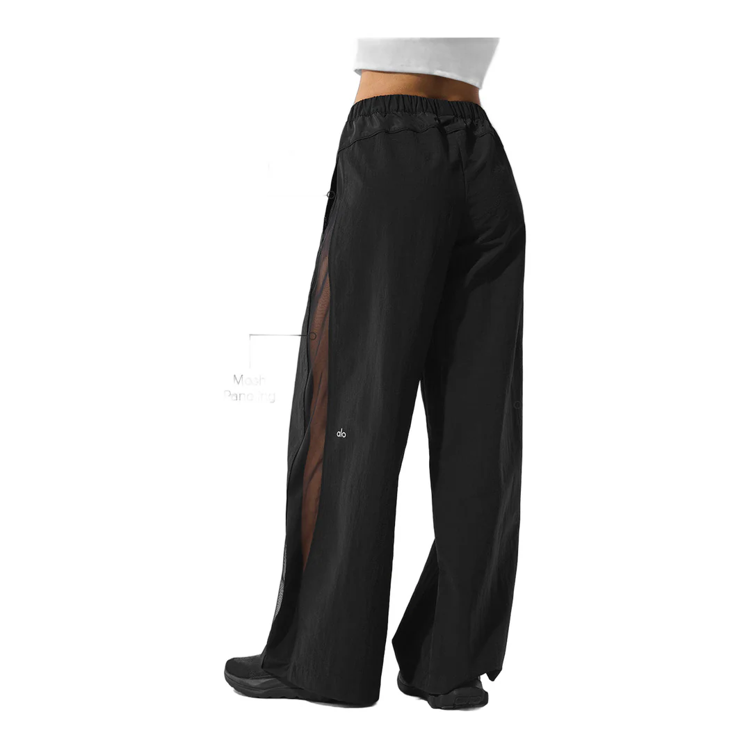 alo High-Waist Origin Wide Leg Track Pant - Black - Image 2