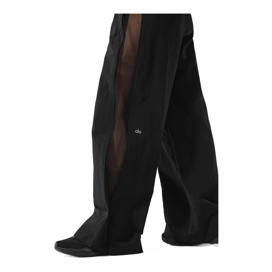alo High-Waist Origin Wide Leg Track Pant - Black - Image 3