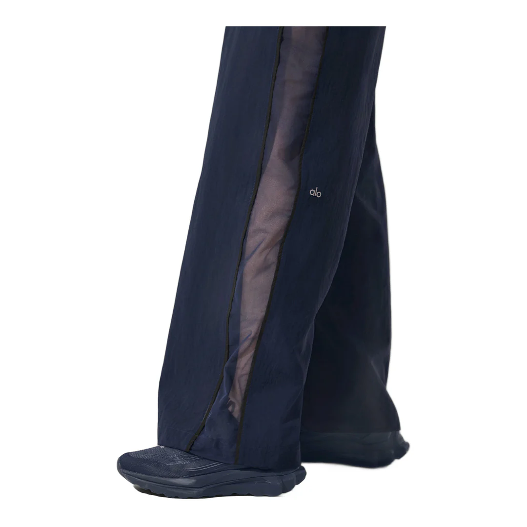 alo High-Waist Origin Wide Leg Track Pant - Navy/Black - Image 2