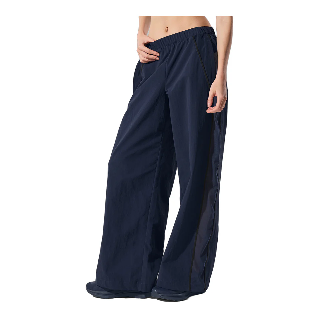 alo High-Waist Origin Wide Leg Track Pant - Navy/Black - Image 4