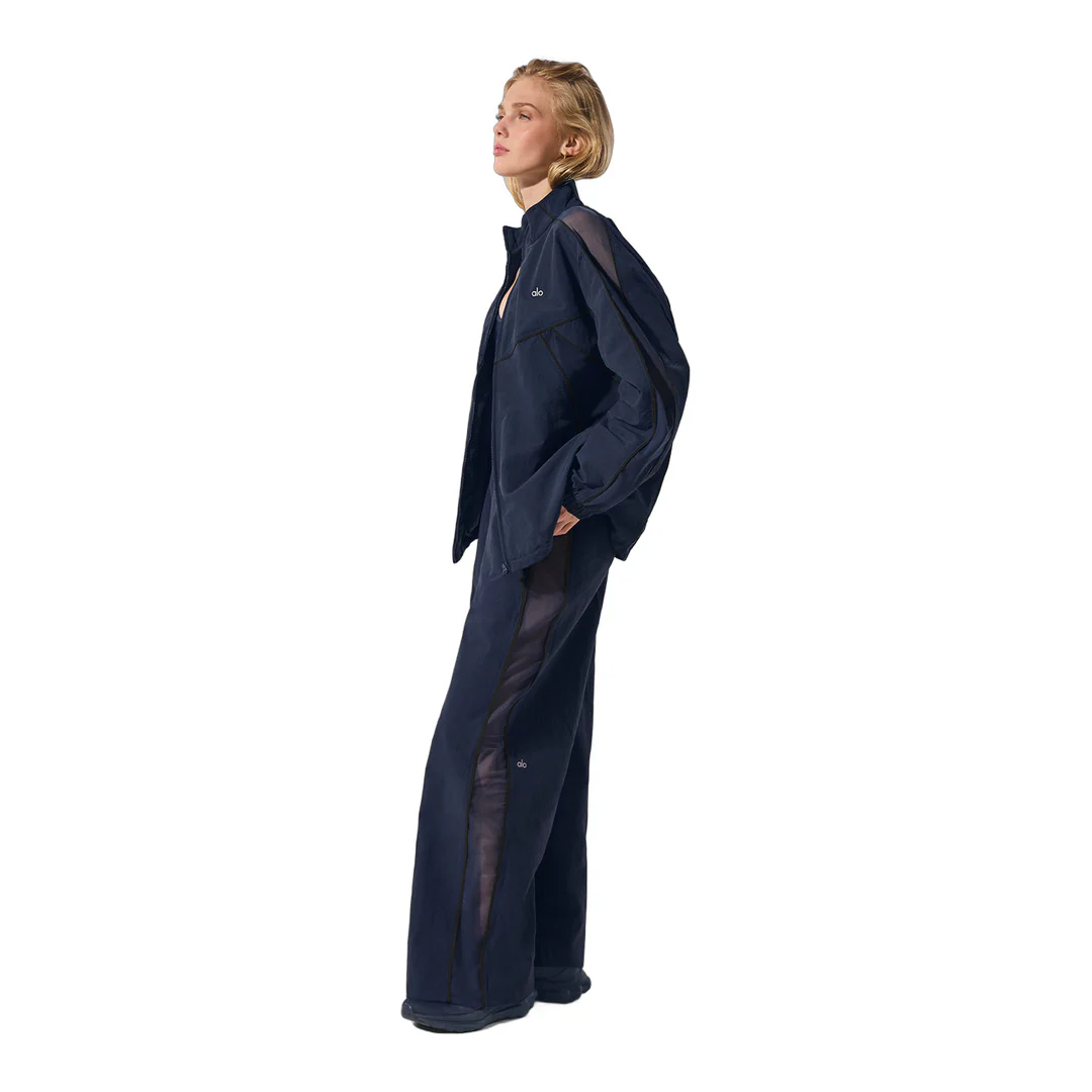 alo High-Waist Origin Wide Leg Track Pant - Navy/Black - Image 5