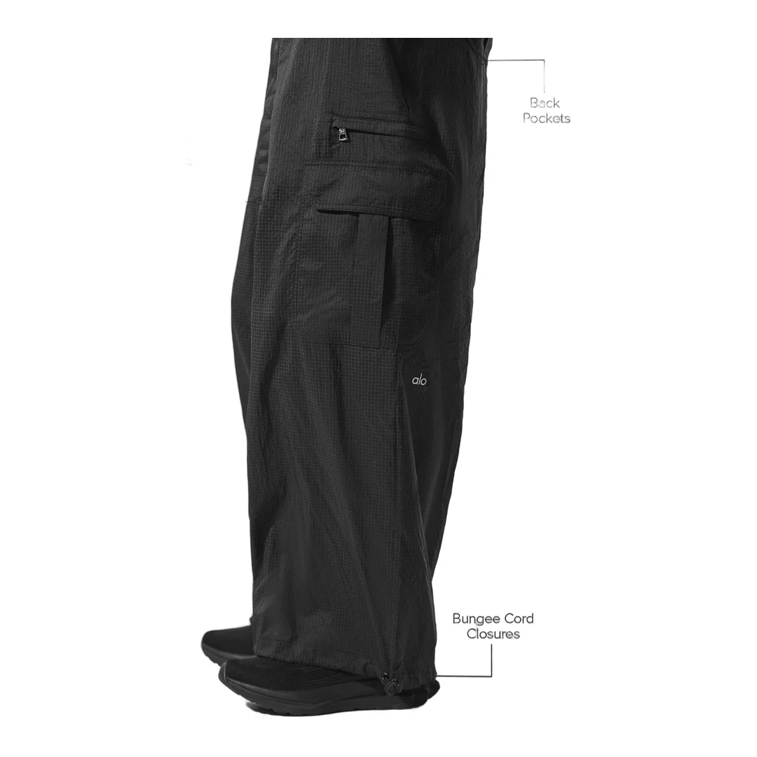 alo Sheer Game Time Wide Leg Jogger - Black - Image 2
