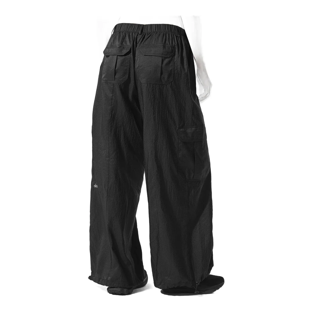 alo Sheer Game Time Wide Leg Jogger - Black - Image 3
