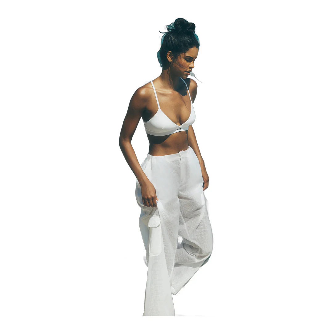 alo Sheer Game Time Wide Leg Jogger - White - Image 5