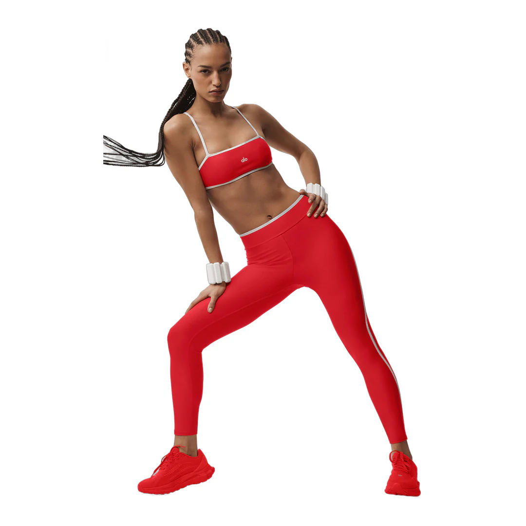 alo Airlift High Waist Charger 7/8 Legging - Bright Red/White - Image 5