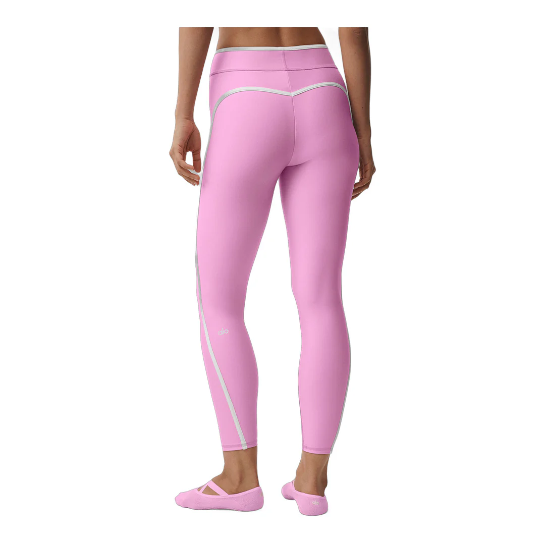 alo Airlift High Waist Charger 7/8 Legging - Candy Heart Pink/White - Image 2