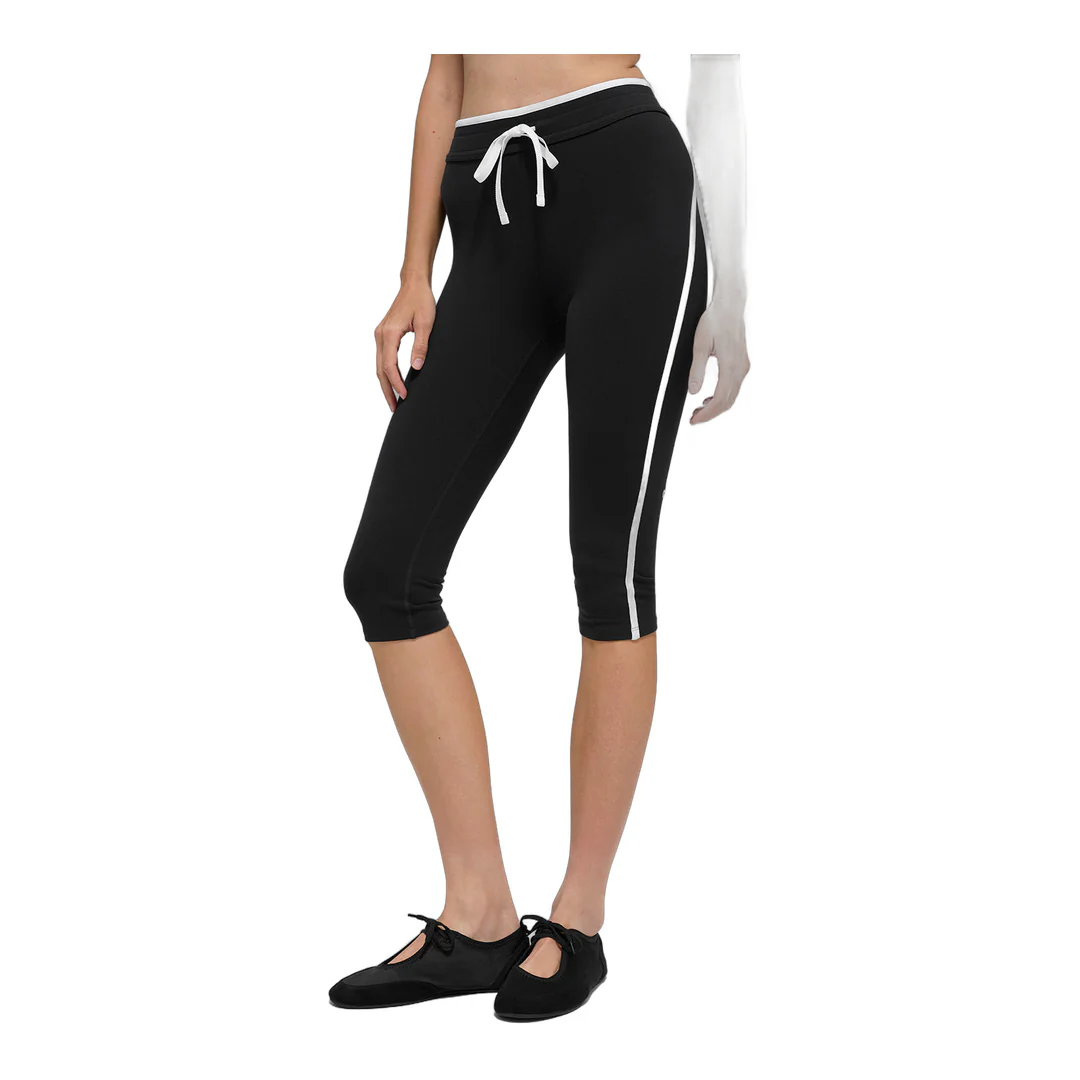 alo Airbrush High-Waist Race Pace Capri - Black/White