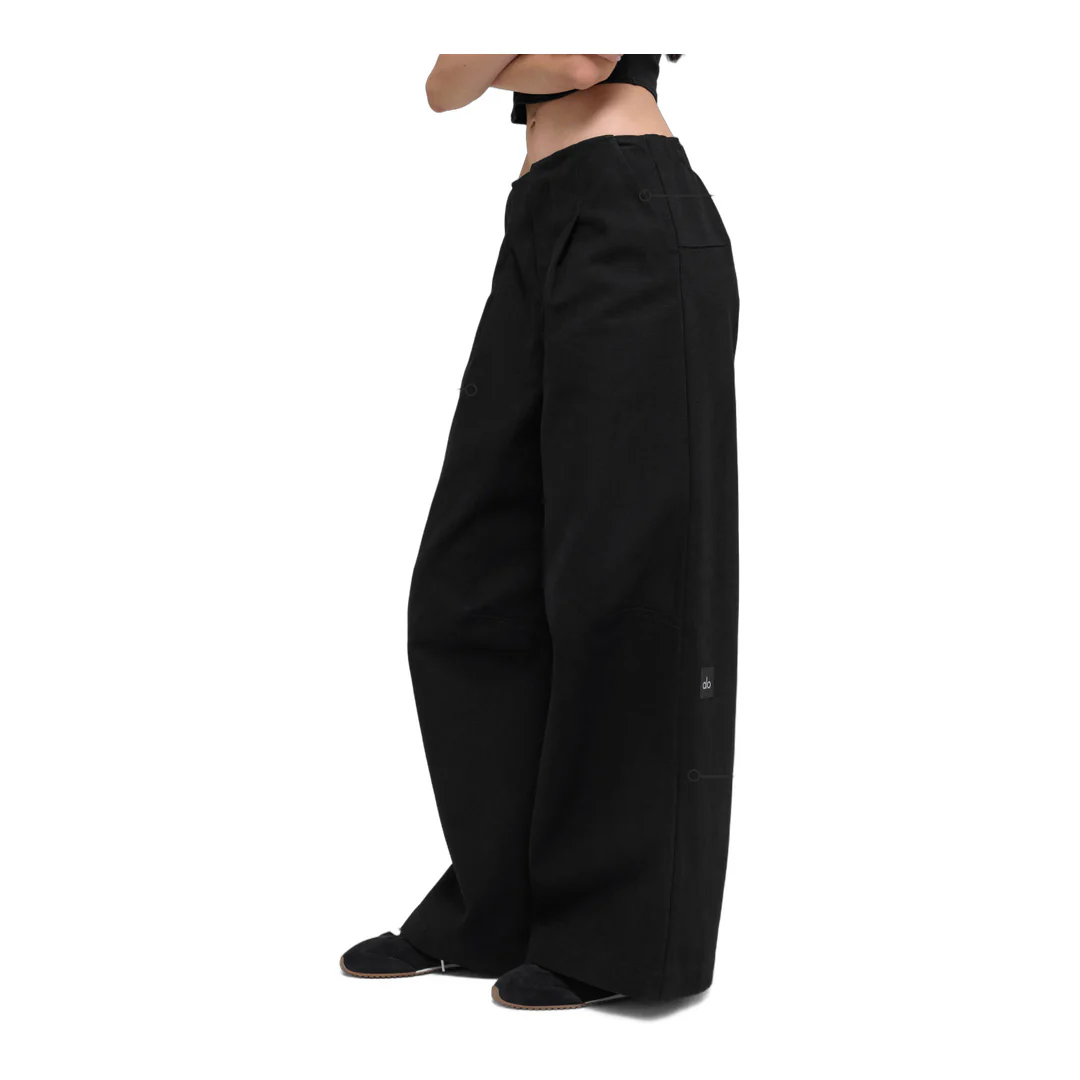 alo High-Waist Main Character Wide Leg Trouser - Black - Image 2