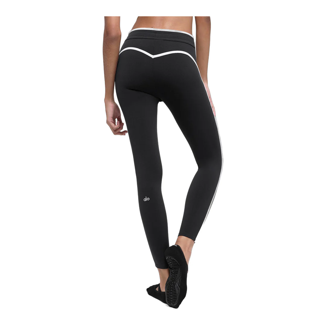 alo Airbrush High-Waist Race Pace 7/8 Legging - Black/White - Image 4